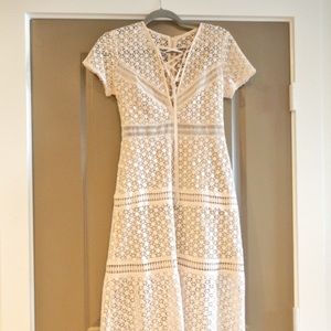 Gianni Bini Pink Eyelet Maxi Dress